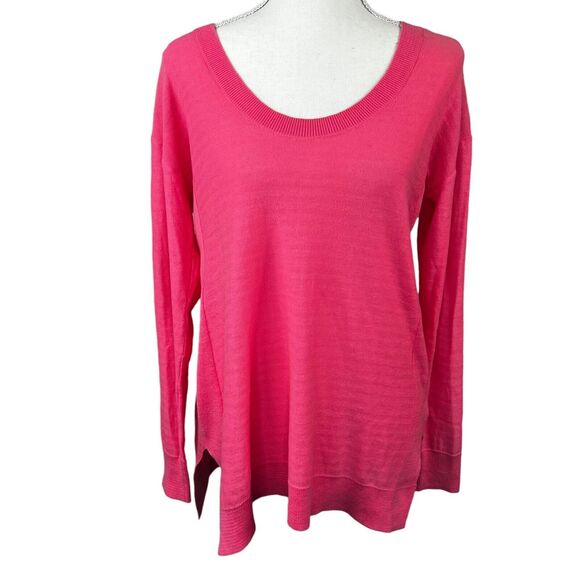 Vineyard Vines Pink Scoop Neck Pull Over Sweater XS Thin Weight Cotton - Picture 1 of 10